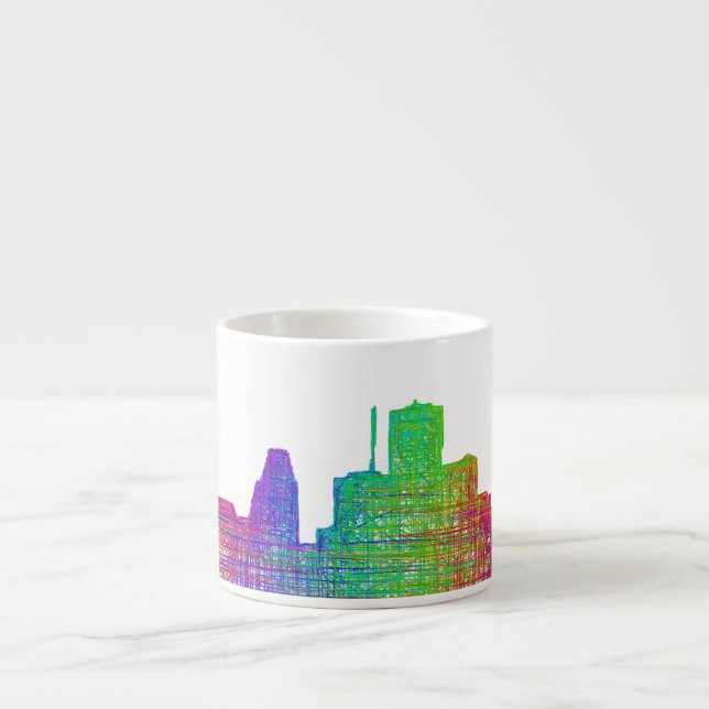 Taza De Espresso Horizonte de Houston (Frente)