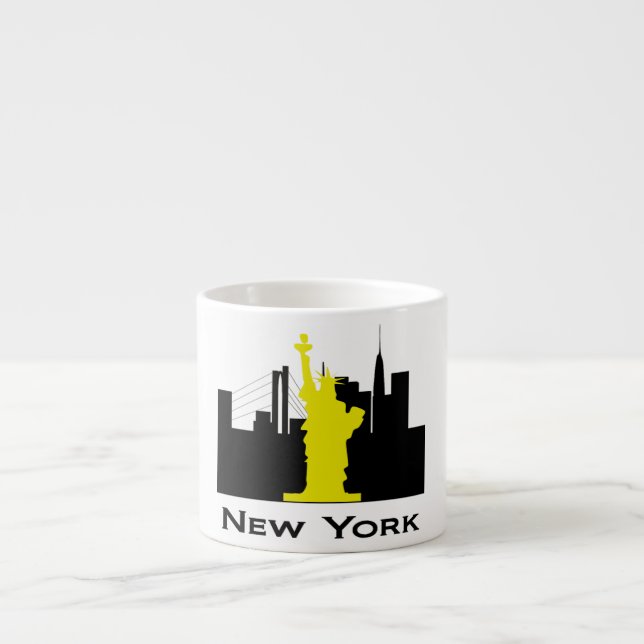 Taza De Espresso Horizonte de New York City (Frente)