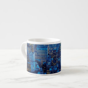 Taza De Espresso Horizonte de NYC, opinión de alto ángulo en la