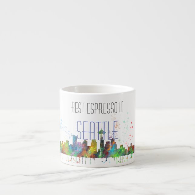 TAZA DE ESPRESSO HORIZONTE DE SEATTLE WASHINGTON (Frente)