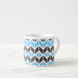 Taza De Espresso Hueso geométrico moderno cielo azul oscuro gris os