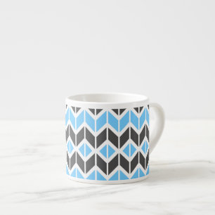 Taza De Espresso Hueso geométrico moderno cielo azul oscuro gris os