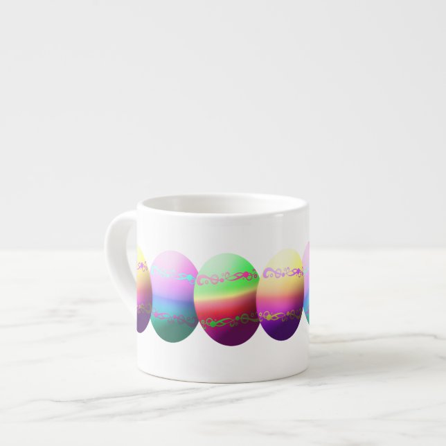 Taza De Espresso Huevos de Pascua coloridos Espresso Mug (Izquierda)