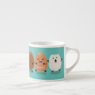Taza De Espresso Huevos kawaii lindo ilustracion personalizado dive
