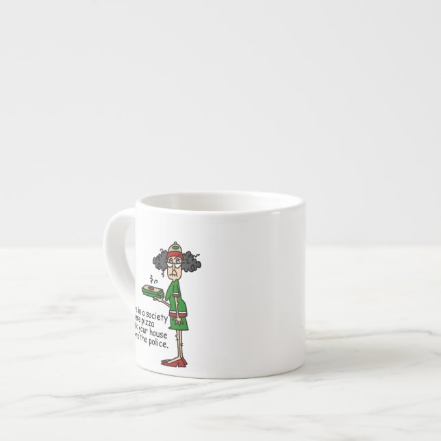 Taza De Espresso Humor de entrega de pizza (Izquierda)