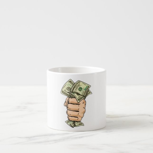 Taza De Espresso Hustle Hard, Earn More – Money Mug (Frente)
