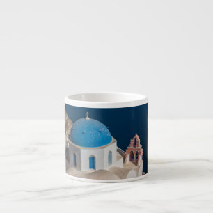 Taza De Espresso Iglesia en la isla de Santorini, Grecia