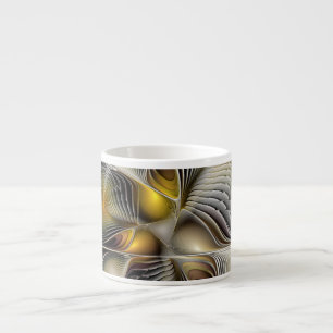 Taza De Espresso Ilusión óptica abstracta fractal 3D con profundida