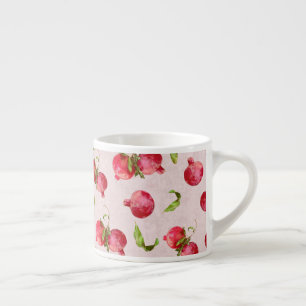 Taza De Espresso Ilustración botánica de granada dibujada a mano
