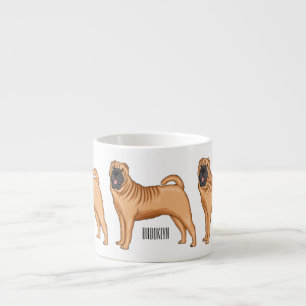 Taza De Espresso Ilustracion chino de personalizado de perro Shar-P