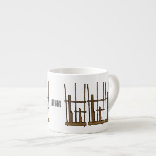 Taza De Espresso Ilustracion de Angklung personalizado