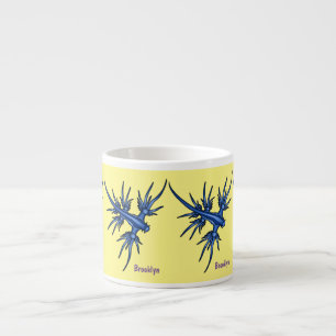 Taza De Espresso Ilustración de babosa marina dragón azul