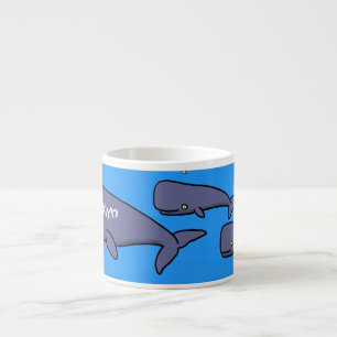 Taza De Espresso Ilustracion de ballenas personalizados migratorias