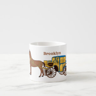 Taza De Espresso Ilustracion de caballos y carruajes reales