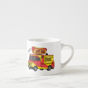 Taza De Espresso Ilustracion de camión de comida para perros calien