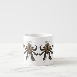 Taza De Espresso Ilustracion de cangrejo de coco personalizado