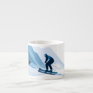 Taza De Espresso ilustración de deportes de invierno