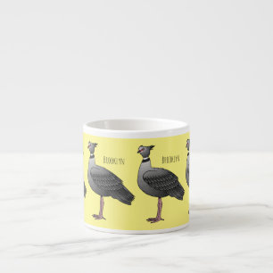 Taza De Espresso Ilustración de dibujos animados de ave gritona sur