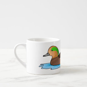 Taza De Espresso Ilustración de dibujos animados de ave silbadora a