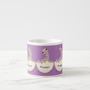Taza De Espresso Ilustración de dibujos animados de avestruz bebé a