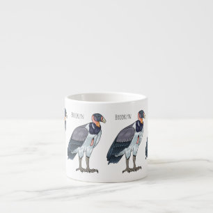 Taza De Espresso Ilustración de dibujos animados de buitre rey
