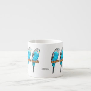 Taza De Espresso Ilustración de dibujos animados de pájaros periqui
