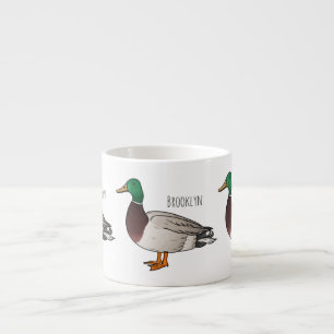 Taza De Espresso ilustración de dibujos animados de pato real
