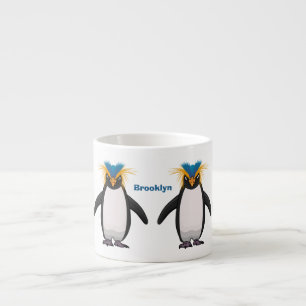 Taza De Espresso Ilustración de dibujos animados de pingüino de mac