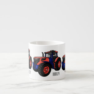 Taza De Espresso Ilustración de dibujos animados de tractor 