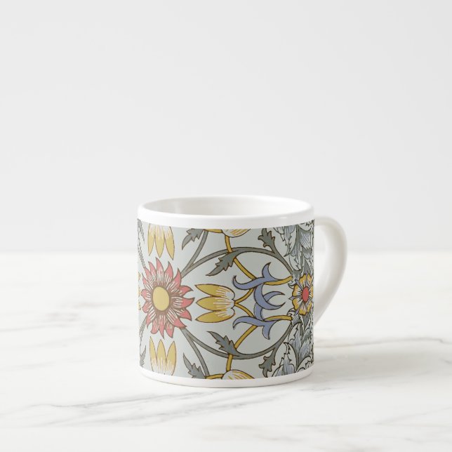 Taza De Espresso Ilustracion de flores de círculo floral William Mo (Derecha)