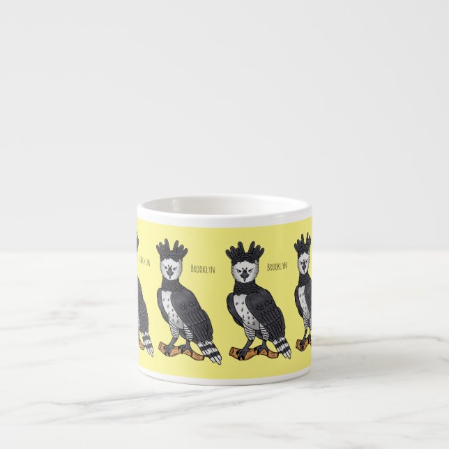 Taza De Espresso Ilustracion de Harpy Eagle personalizado (Frente)