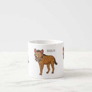 Taza De Espresso Ilustracion de hiena y flores personalizado