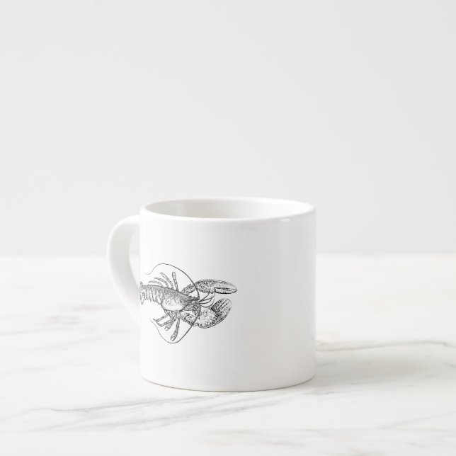 Taza De Espresso Ilustracion de la langosta (Izquierda)