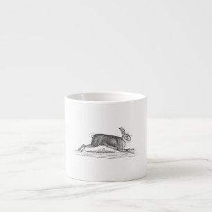 Taza De Espresso Ilustracion de los 1800s del conejo de conejito de