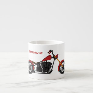 Taza De Espresso Ilustracion de motocicleta estilo helicóptero