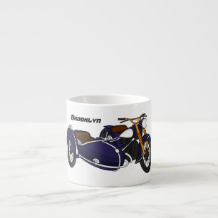 Taza De Espresso Ilustracion de motocicleta púrpura de Sidecar