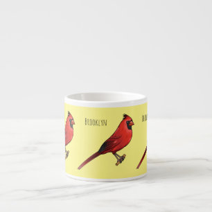 Taza De Espresso Ilustracion de personalizado de aves cardinales de
