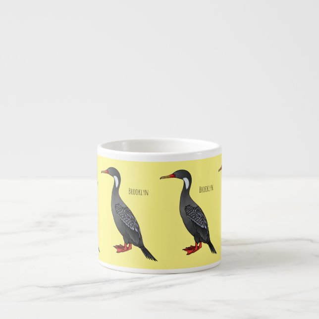 Taza De Espresso Ilustracion de personalizado de aves cormoranes de (Frente)