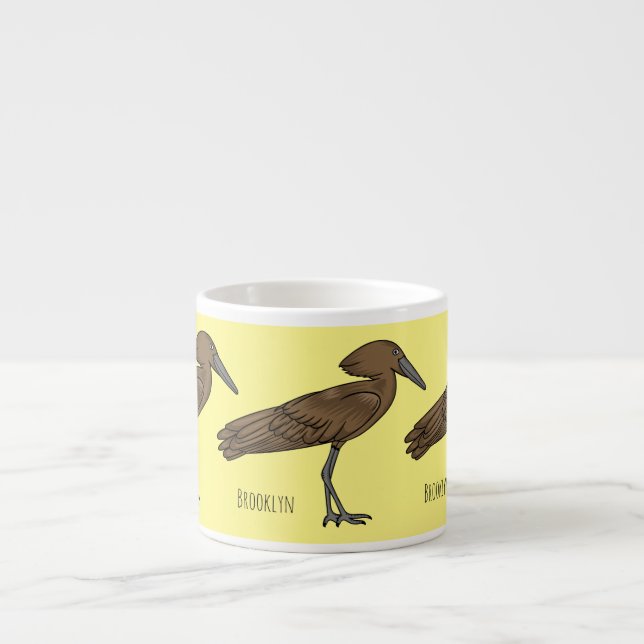 Taza De Espresso Ilustracion de personalizado de aves de Hamerkop (Frente)
