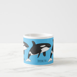 Taza De Espresso Ilustracion de personalizado de ballenas asesina
