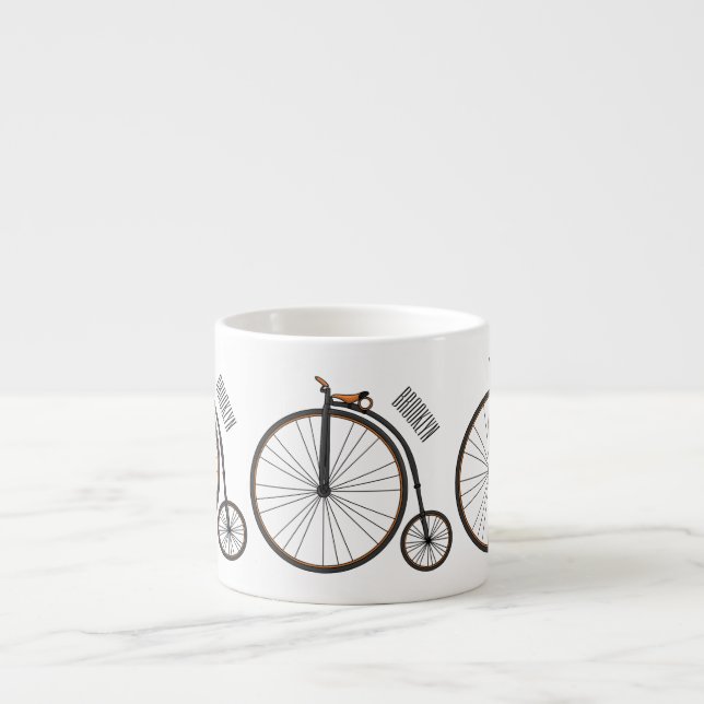 Taza De Espresso Ilustracion de personalizado de bicicletas de alta (Frente)