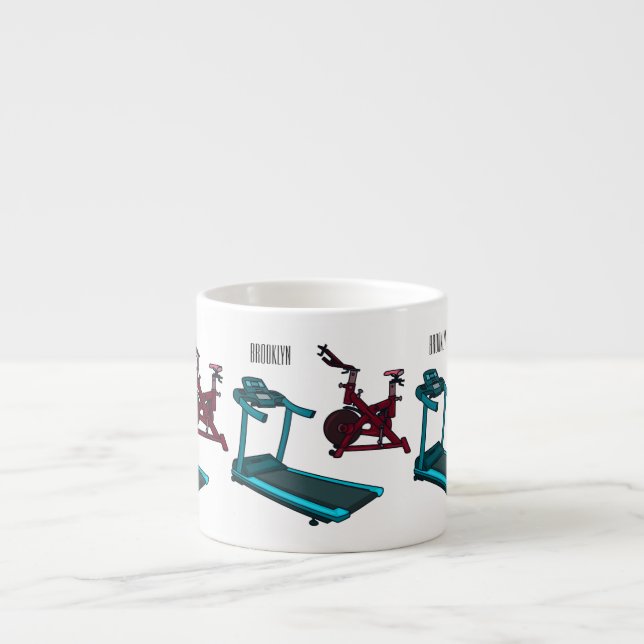 Taza De Espresso Ilustracion de personalizado de bicicletas de hila (Frente)