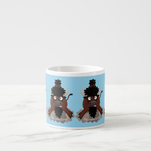 Taza De Espresso Ilustracion de personalizado de bisontes búfalos d
