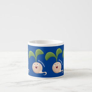 Taza De Espresso Ilustracion de personalizado de brote de semillas