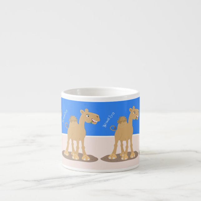 Taza De Espresso Ilustracion de personalizado de camello alegre y s (Frente)