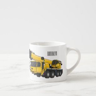 Taza De Espresso Ilustracion de personalizado de camiones Crane