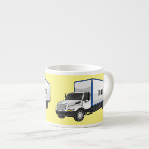 Taza De Espresso Ilustracion de personalizado de camiones de cajas