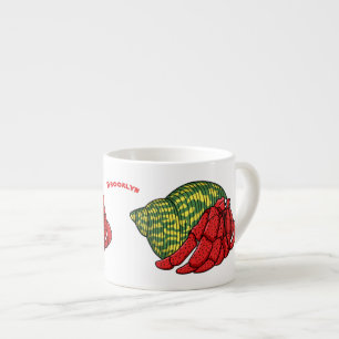 Taza De Espresso Ilustracion de personalizado de cangrejo ermitaño