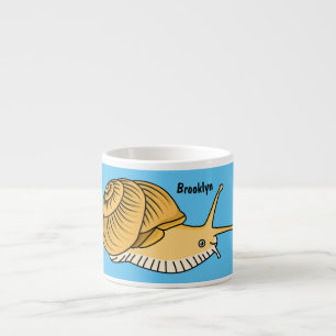 Taza De Espresso Ilustracion de personalizado de caracol amarillo