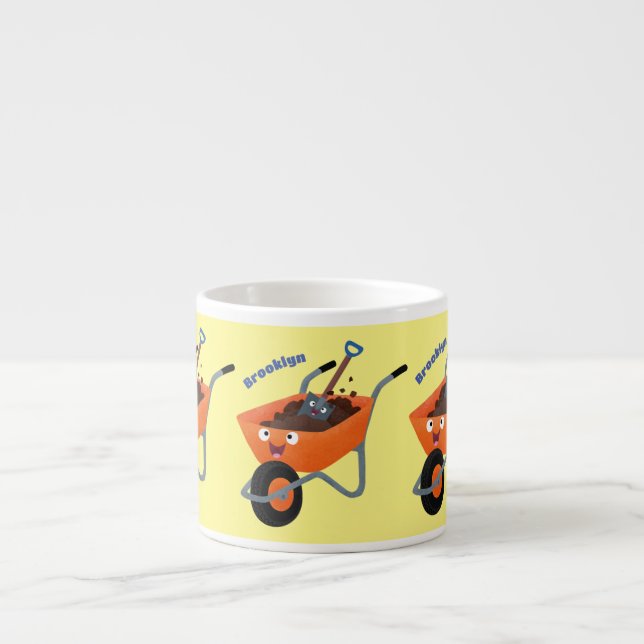 Taza De Espresso Ilustracion de personalizado de carretilla naranja (Frente)